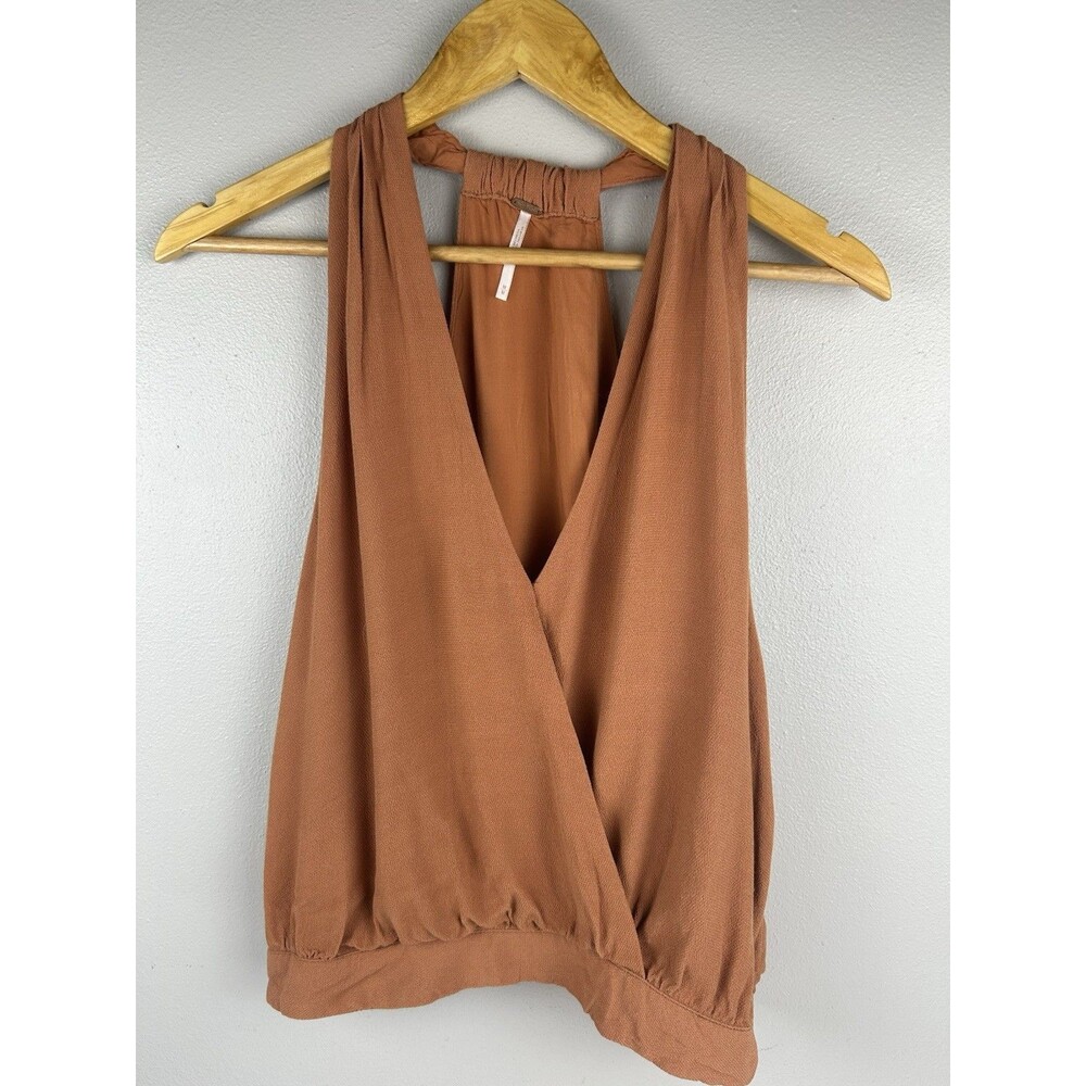 Free People Burnt Orange Drapey Dreams Tank Top Size Medium